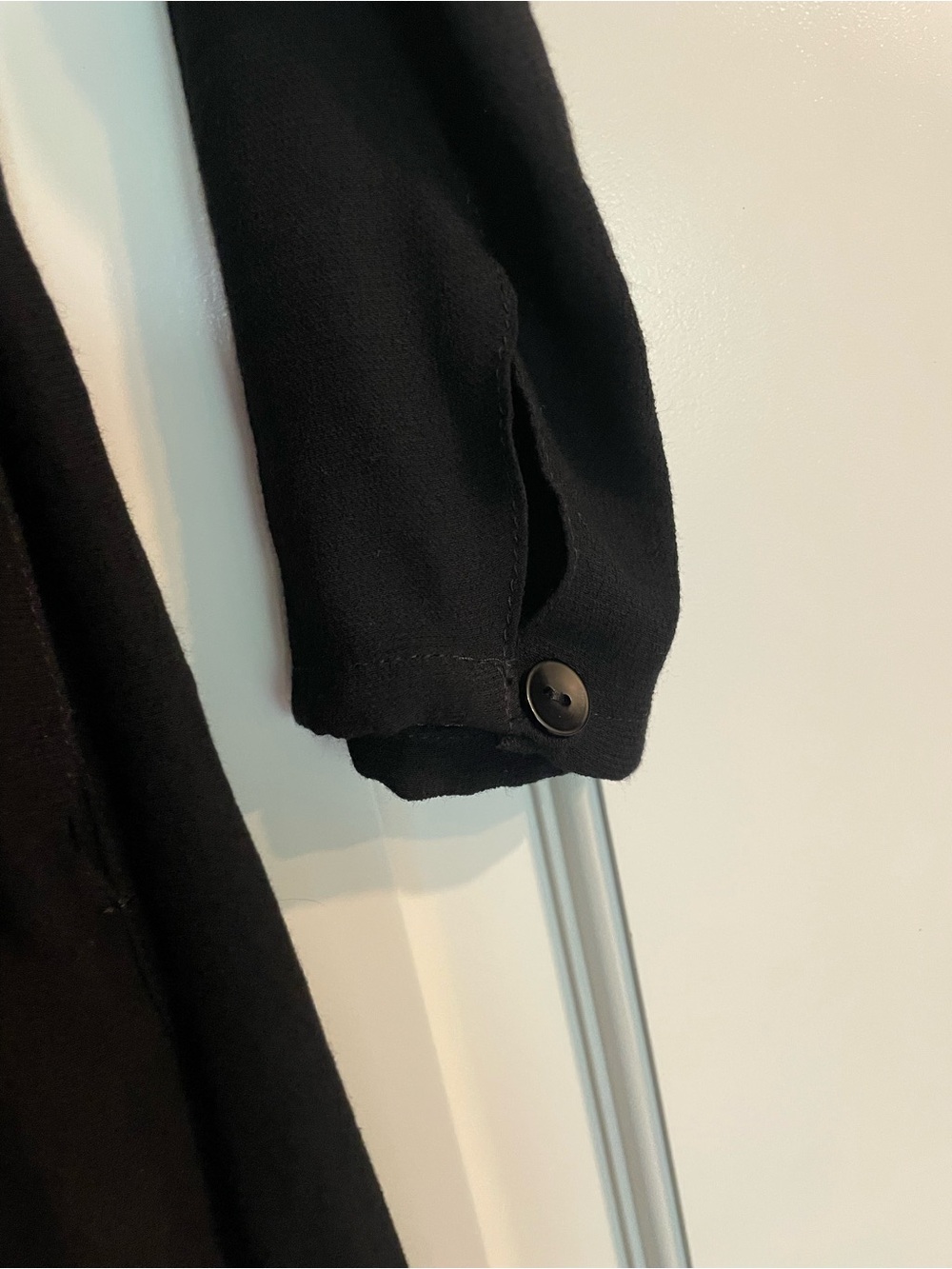Elemente Clemente Black Solid Shirt Dress Collared Button Long Sleeve Midi S - Picture 4 of 6